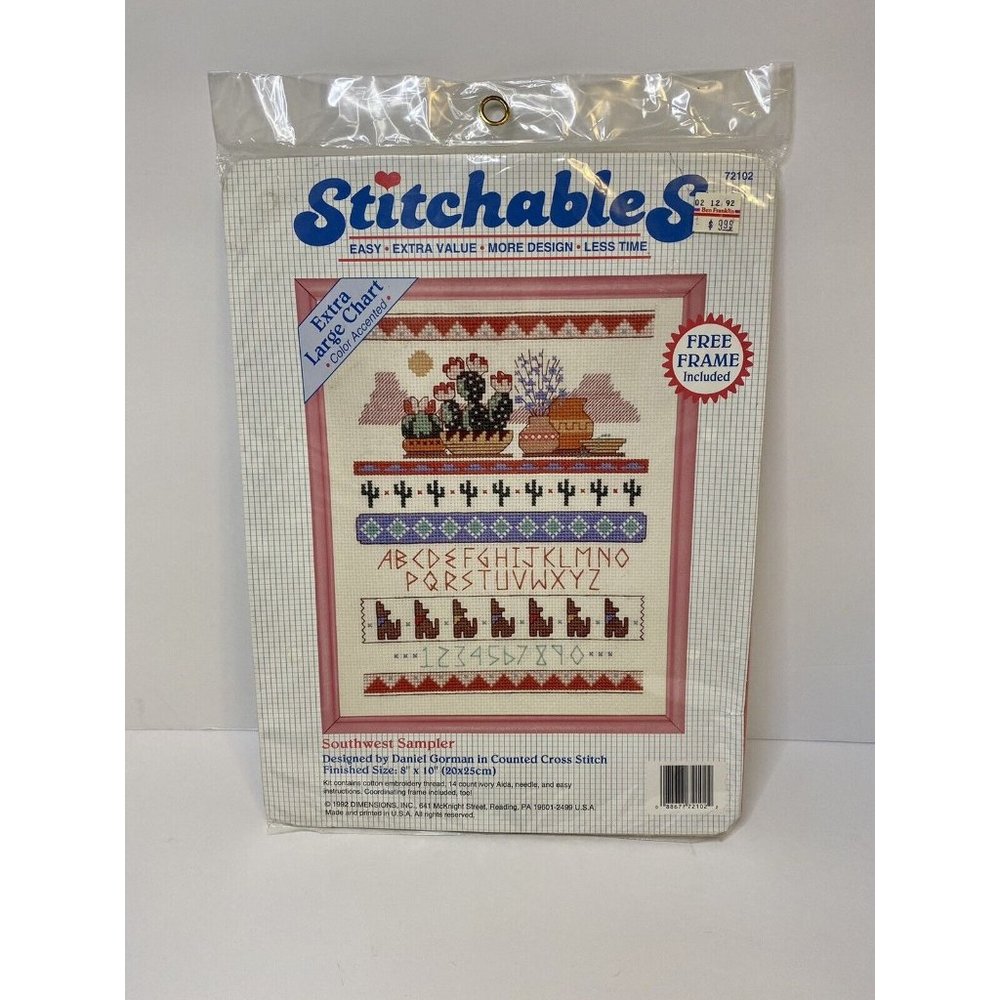 Counted Cross Stitch Kit Southwest Sampler #72102 Stitchables Daniel Gorman 1992